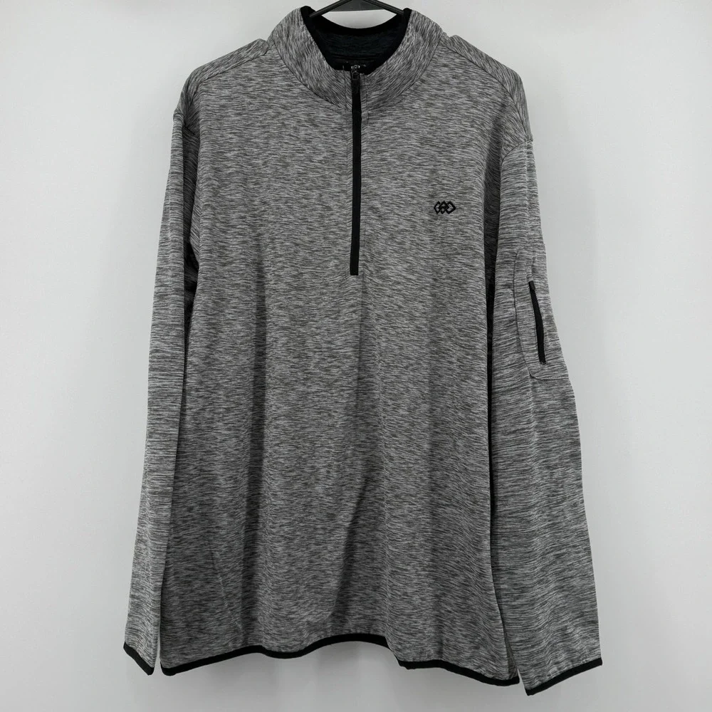 LEG3ND GOLF Mens XL Gray‎ Space Dye Quarter Zip Pullover Modern Fit Performance